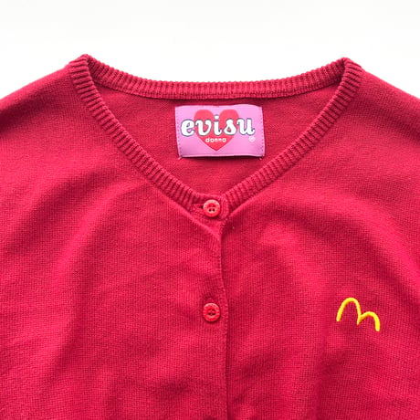 EVISU red logo cotton cardigan