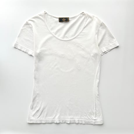 FENDI white back mesh logo designed T-shirts