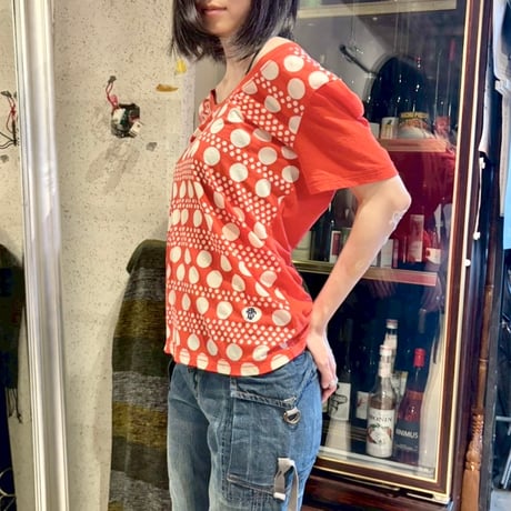 TORY BURCH red×white dot T-shirts