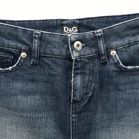 D&G back tag indigo denim mini skirt