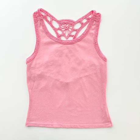 pink back crochet tank top