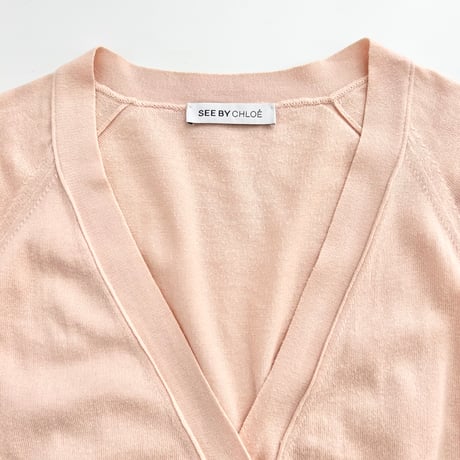 Chloe pink layered design cardigan