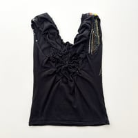 black back designed v neck tops