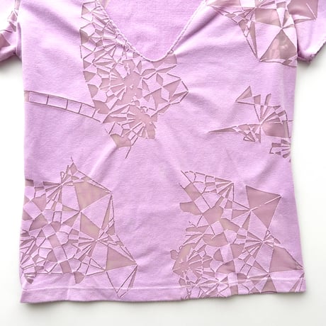 VERSACE purple sheer designed T-shirts
