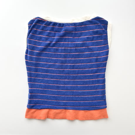 55DSL blue×orange pile logo printed tops