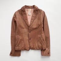 brown leather designed jacket