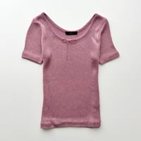 pink glitter ribbon rib tops