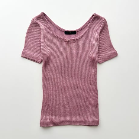 pink glitter ribbon rib tops