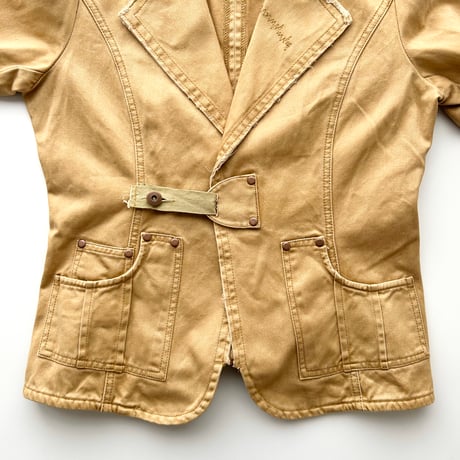 camel denim belt designed jacket