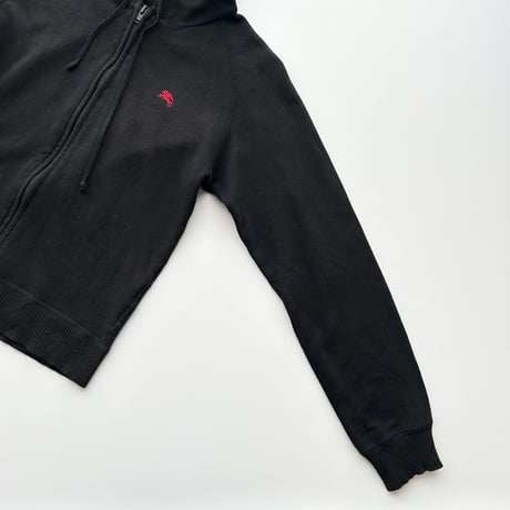Burberry black×red logo full zip hoodie