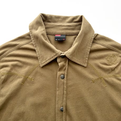 DIESEL khaki embroidery shirt