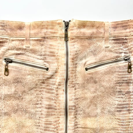 GUESS python leather dual zip skirt