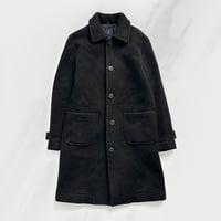 dark gray balmacaan coat