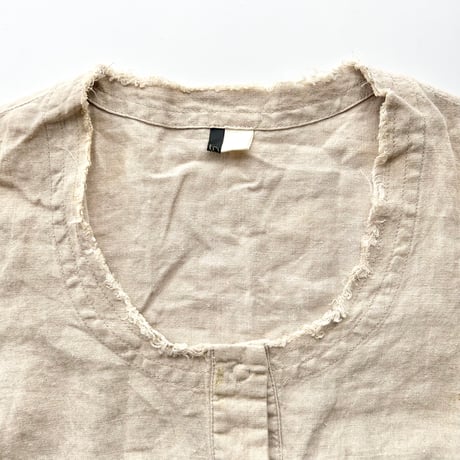 beige suede line linen jacket