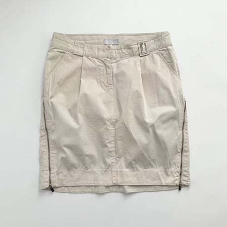 CELINE light beige side zip up skirt