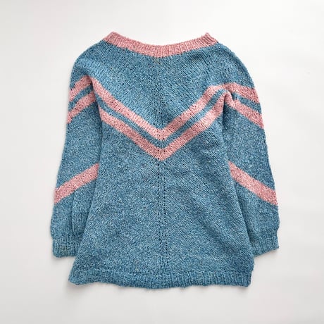blue×pink glitter designed knit