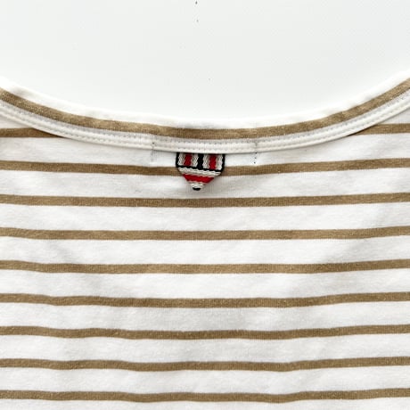 Burberry white×beige striped long sleeve T-shirts