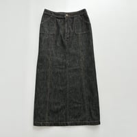 dark indigo denim long skirt