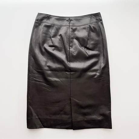 Burberry dark brown fake leather skirt
