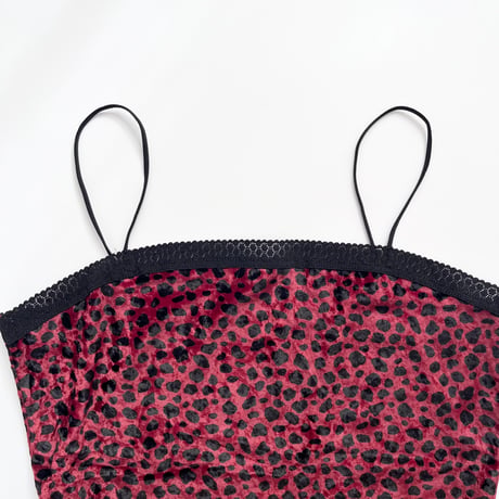 red×black lace velour camisole