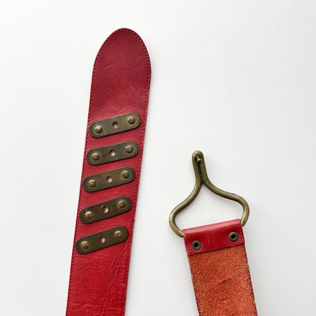red leather designed belt