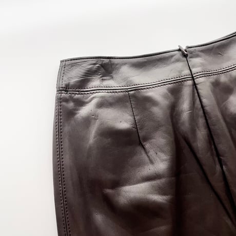 Burberry dark brown fake leather skirt