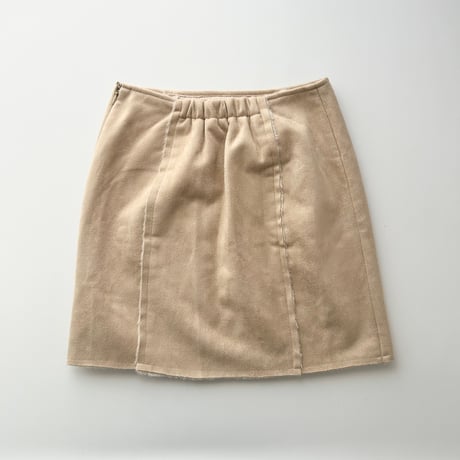 light beige mouton mini skirt