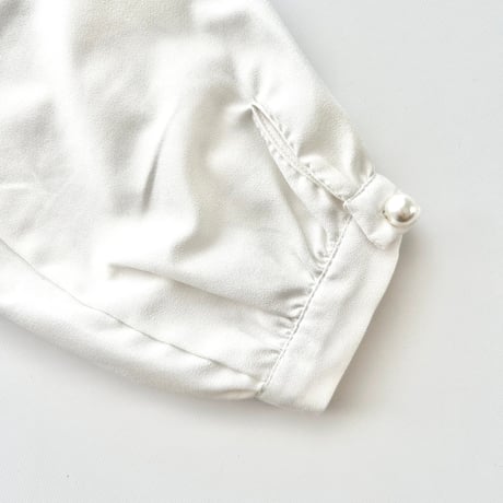 white black ribbon frill blouse shirt
