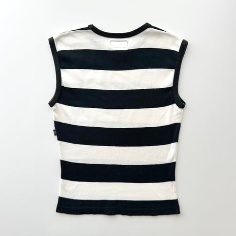 agnes b. white×black striped tank top