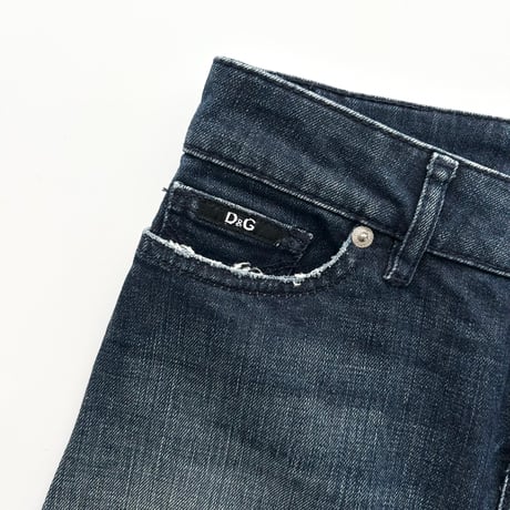 D&G back tag indigo denim mini skirt