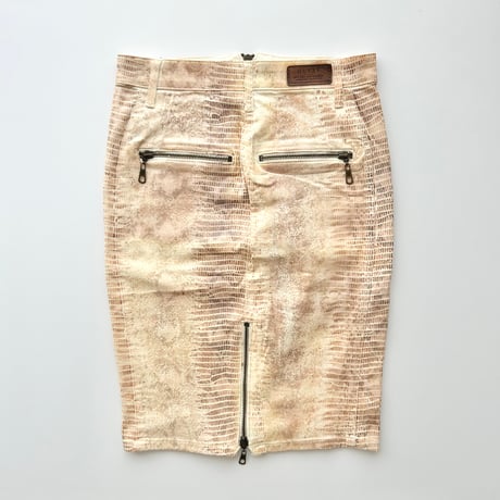 GUESS python leather dual zip skirt