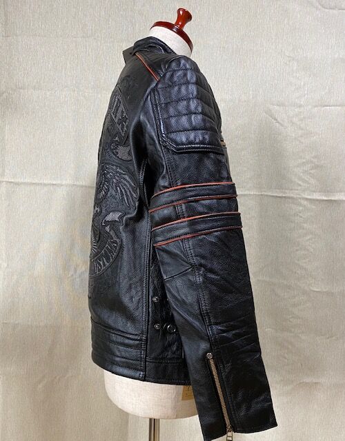革製 ライダースジャケット スカル 刺繍 URBAN BARON HUALEI LIGUO　XL