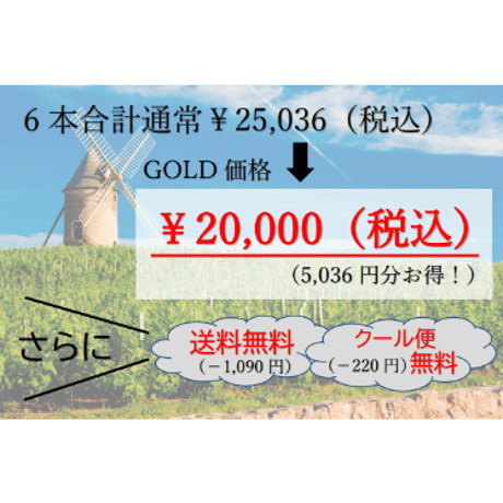【第12弾】GOLDコース6本￥20,000セット