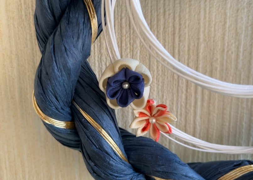 つまみ細工を使ったしめ縄飾り(大) | サデコMONOがたり