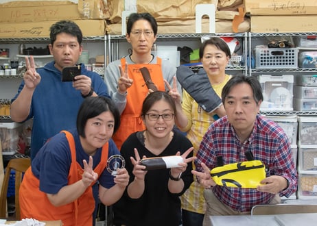 ＊手織り生地のヘンテコ動物さん＊帆布ポーチ