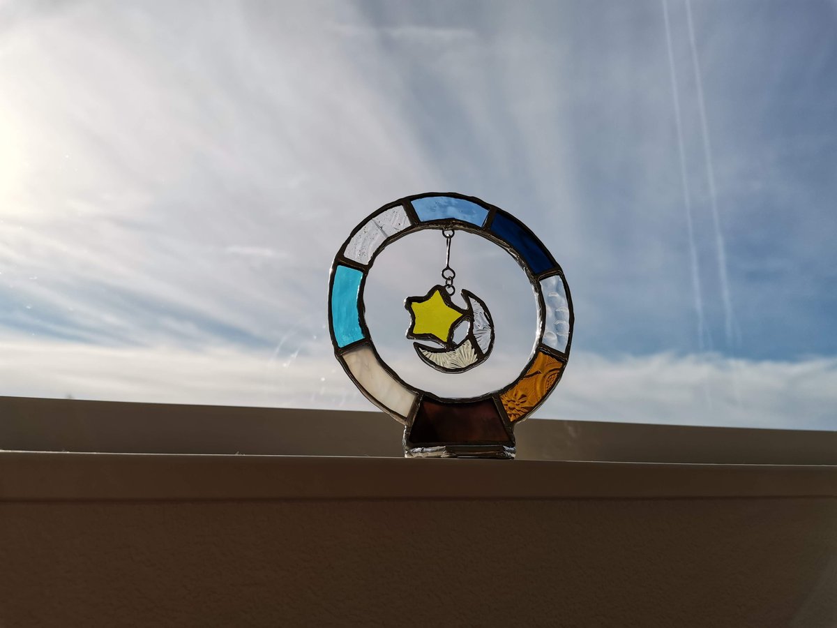 ステンドグラス 海色モビール 受注生産＊【ステンドグラス】スタンド