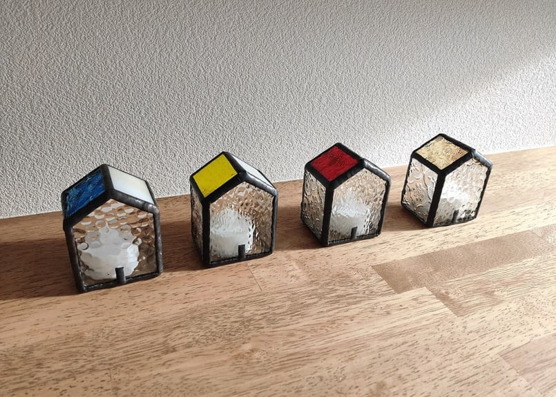 受注生産＊ステンドグラスのおうちが灯す優しい光 LEDキャンドル