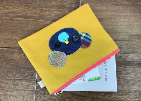 ＊手織り生地のヘンテコ動物さん＊帆布ポーチ