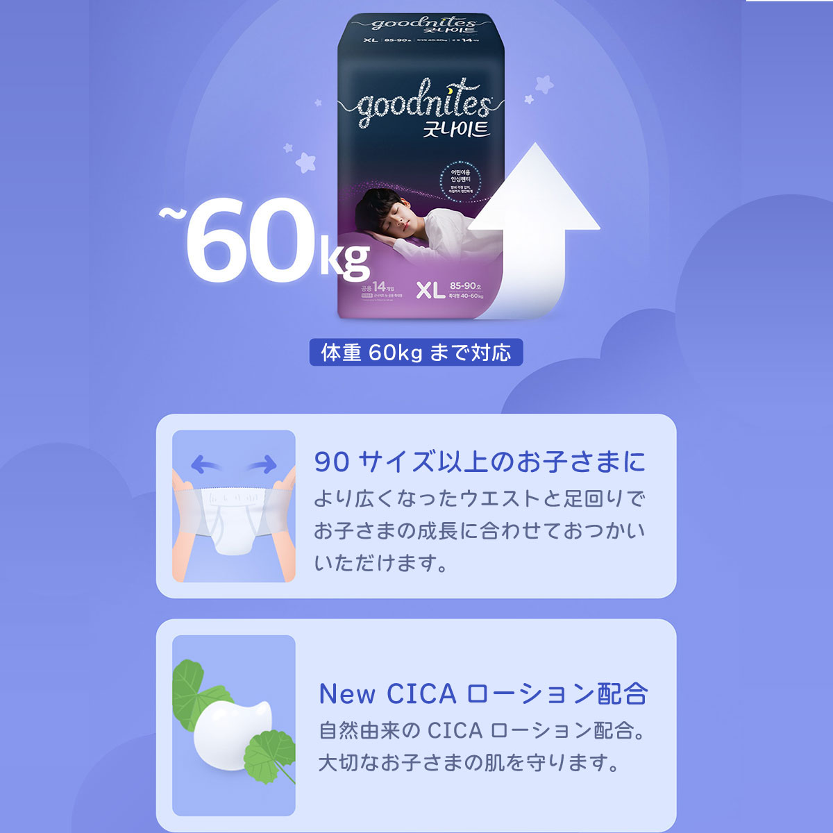 おねしょパンツGoodnites XL(40-60kg) 28枚 おねしょパンツ goodnites X L 体重63キロまで対応 中学 高校