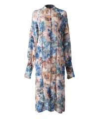 Funnel neck flowers lace one-piece