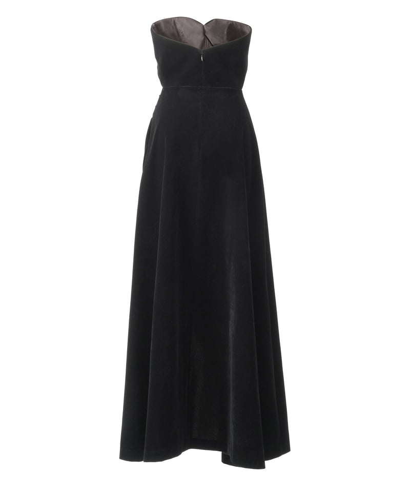 Velvet cachecoeur black dress | YOHSAGRA