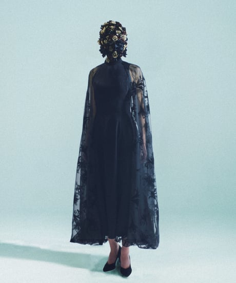 see-through ballooncape longdress