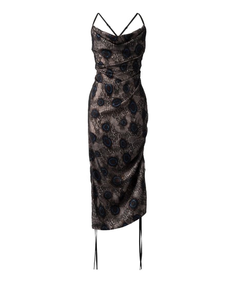 Blue ringed octopus drape slip dress