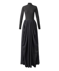 High neck Volume big drape dress