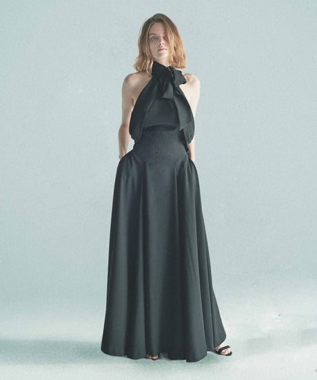 【受注商品】Neck volume ribbon dress