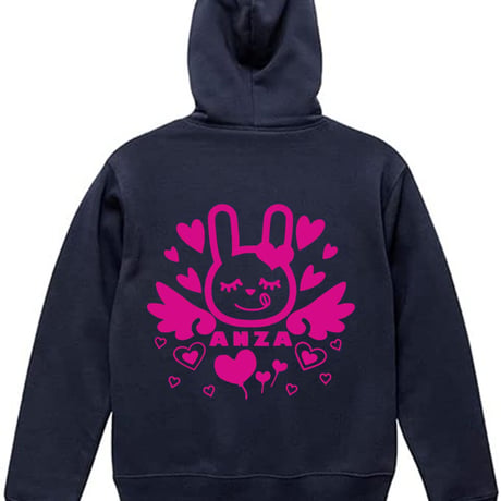 Anza 30th Anniversary ジップパーカー ハートうさぎ  ピンク