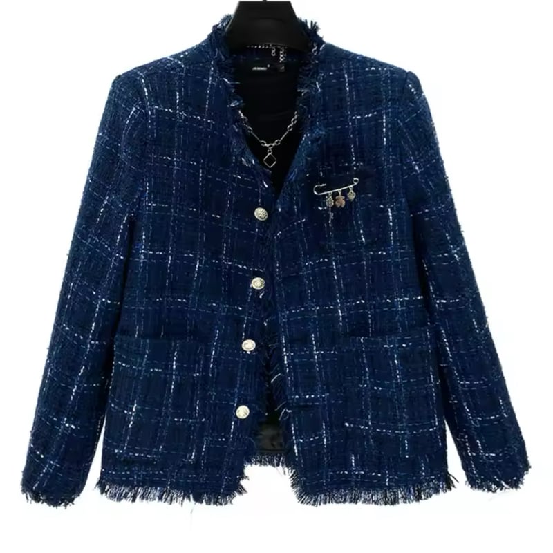 ALUDE 松島聡 着用 blue check tweed jacket timelesz 松島聡 様着用 loose fit check tweed jacket |
