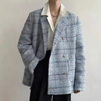 timelesz 松島聡 様着用 loose fit check tweed jacket |