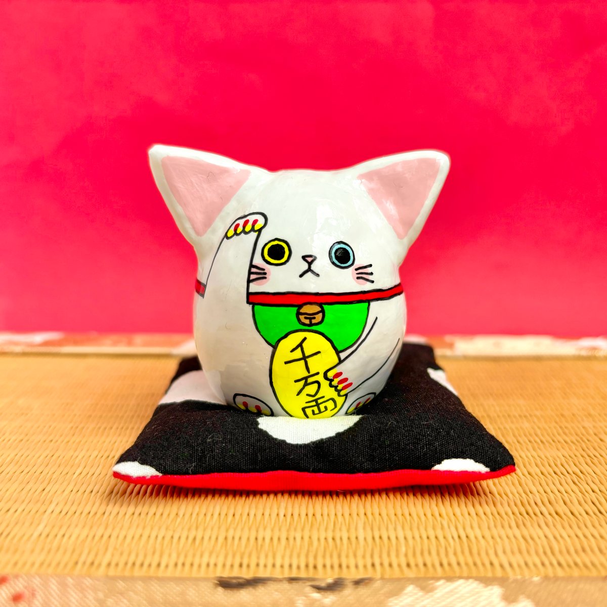招き猫猫 【大】白猫 オッドアイ | megumix