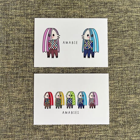 アマビエさま　ポストカード５枚セット